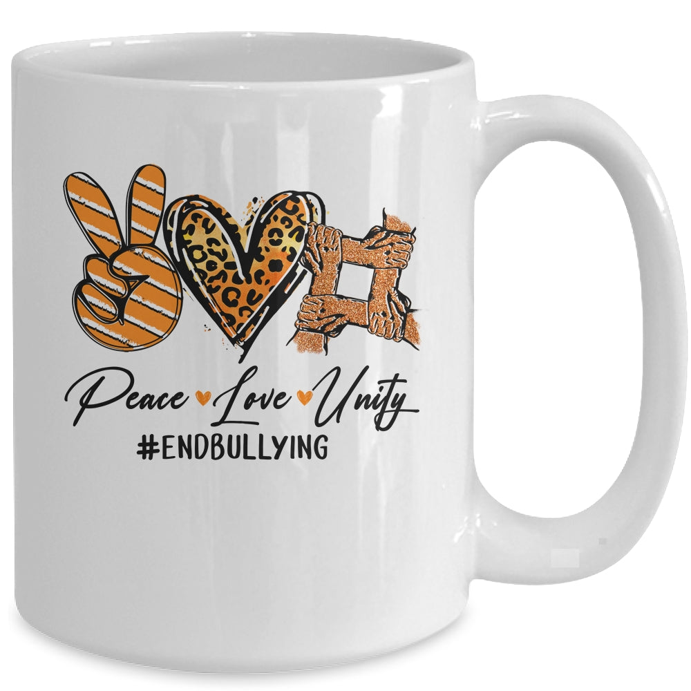 Peace Love Unity Day Orange Kids Anti Bullying Mug | siriusteestore