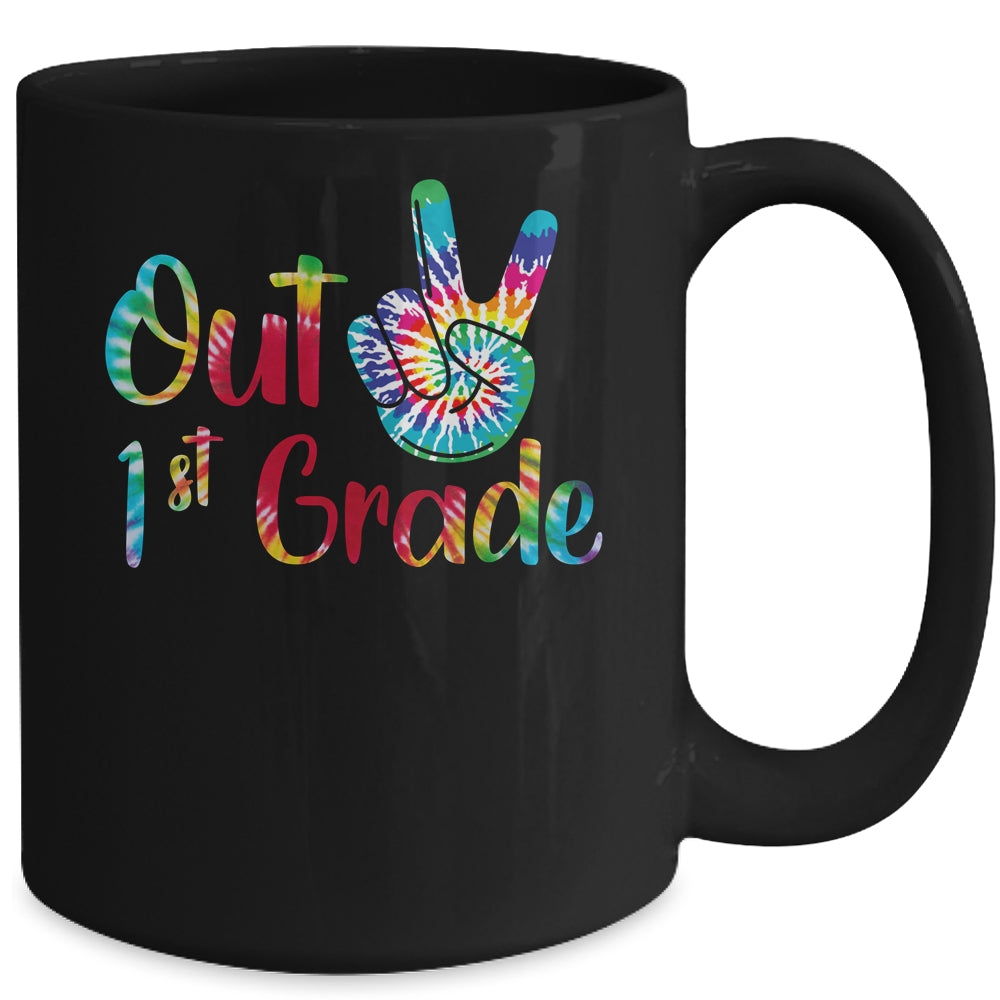 Peace Out 1st Grade Tie Dye Graduation Class Of 2021 Mug | siriusteestore