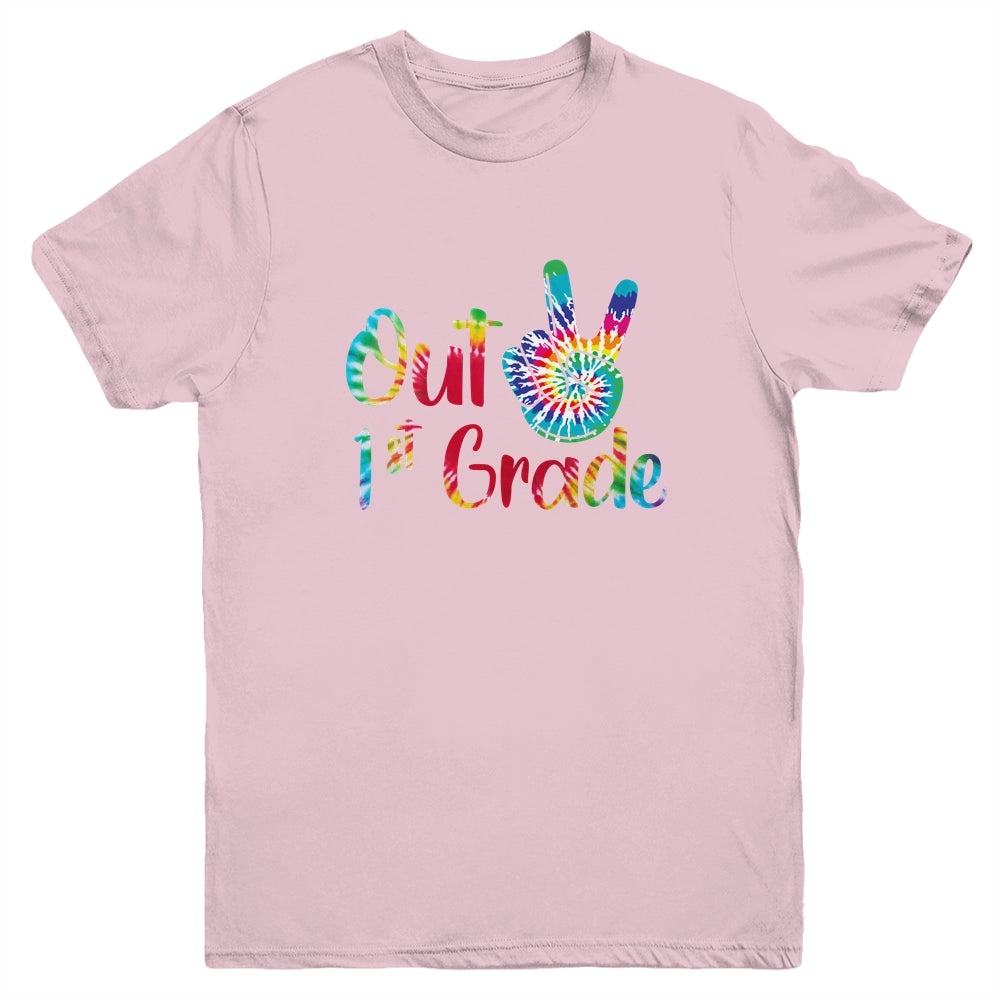 Peace Out 1st Grade Tie Dye Graduation Class Of 2021 Youth Shirt | siriusteestore