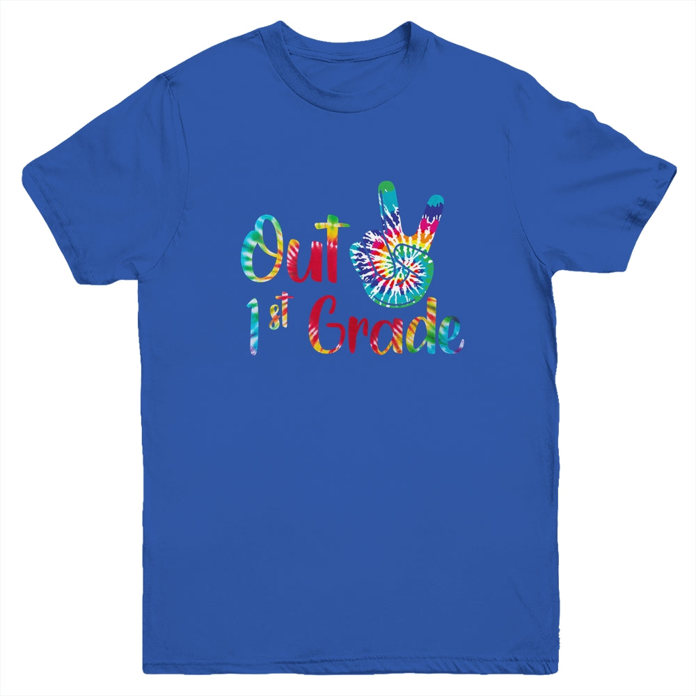 Peace Out 1st Grade Tie Dye Graduation Class Of 2021 Youth Shirt | siriusteestore