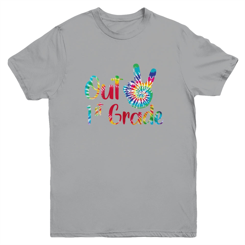 Peace Out 1st Grade Tie Dye Graduation Class Of 2021 Youth Shirt | siriusteestore