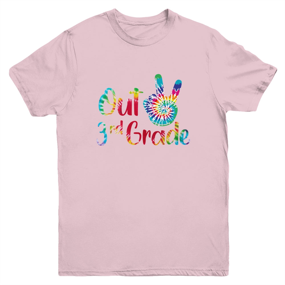 Peace Out 3rd Grade Tie Dye Graduation Class Of 2021 Youth Shirt | siriusteestore