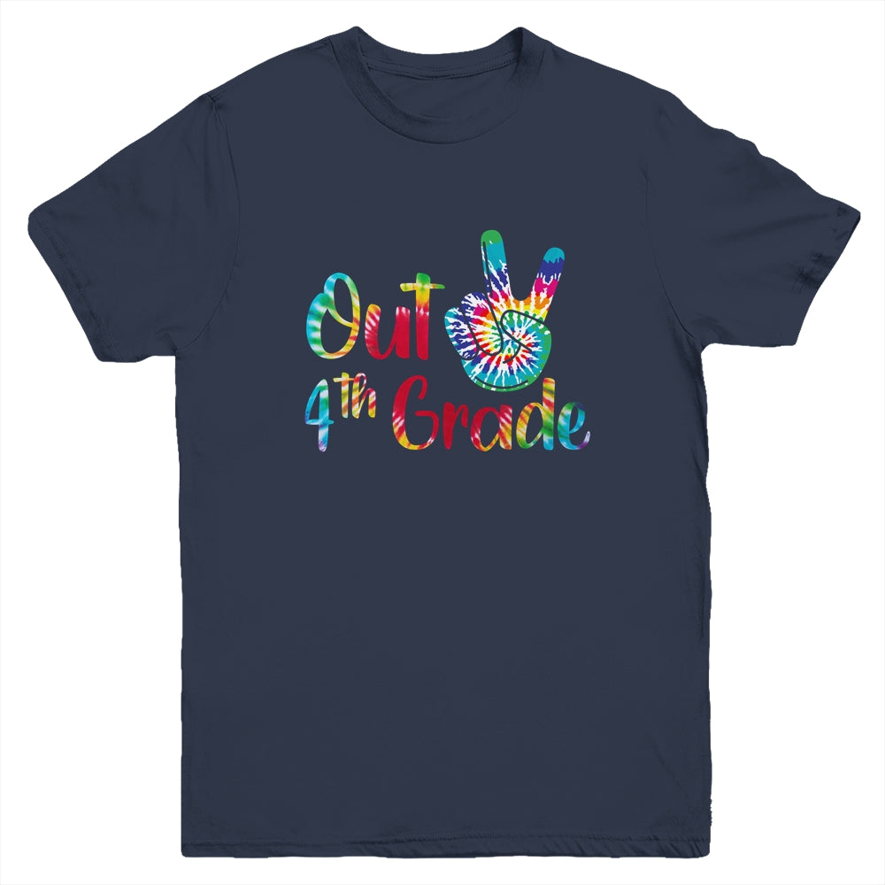 Peace Out 4th Grade Tie Dye Graduation Class Of 2021 Youth Shirt | siriusteestore
