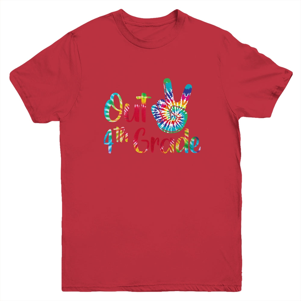 Peace Out 4th Grade Tie Dye Graduation Class Of 2021 Youth Shirt | siriusteestore