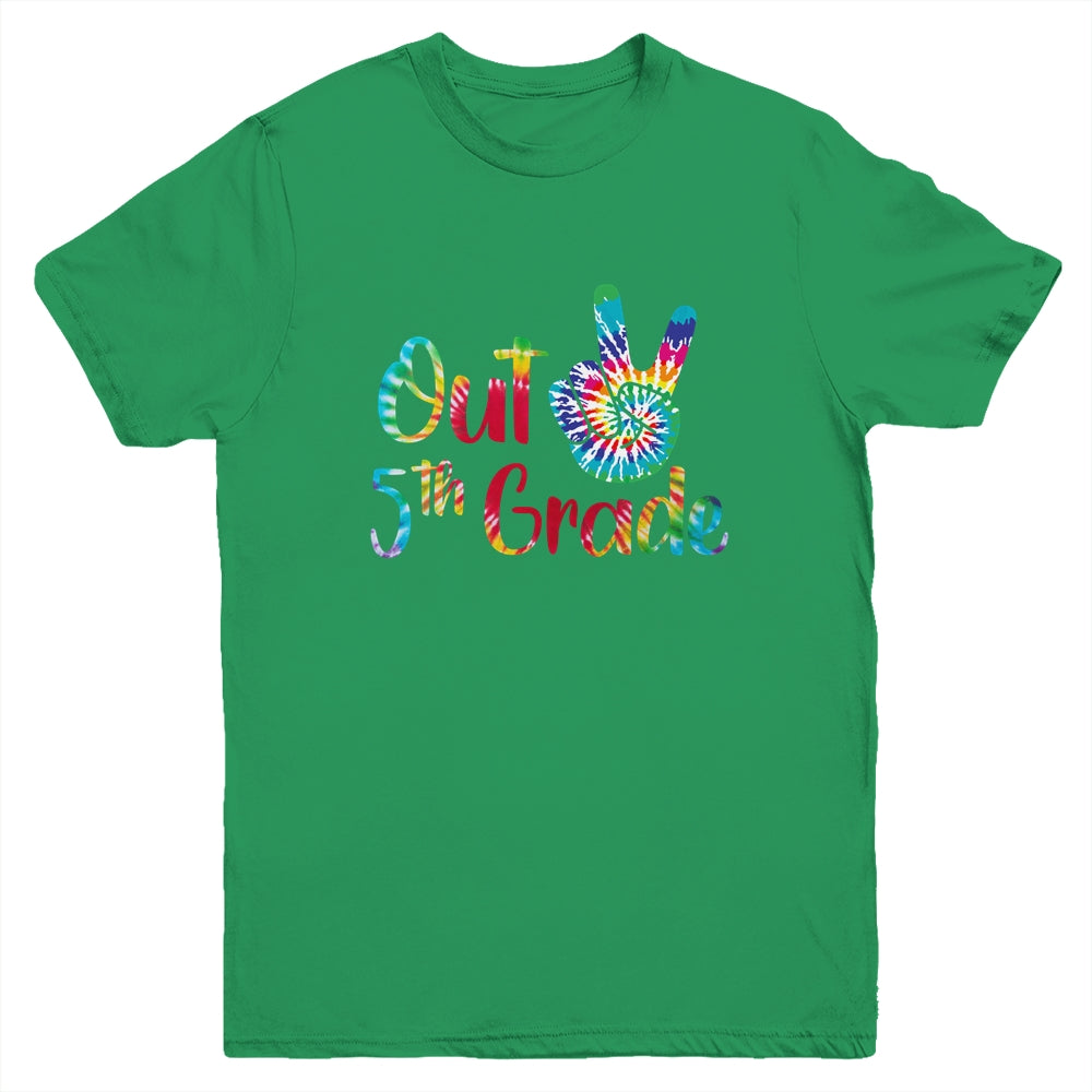 Peace Out 5th Grade Tie Dye Graduation Class Of 2021 Youth Shirt | siriusteestore
