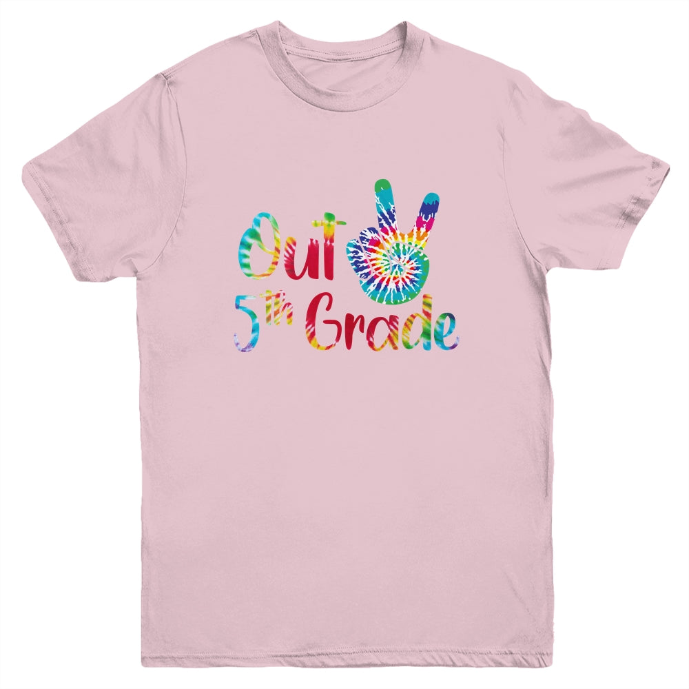 Peace Out 5th Grade Tie Dye Graduation Class Of 2021 Youth Shirt | siriusteestore