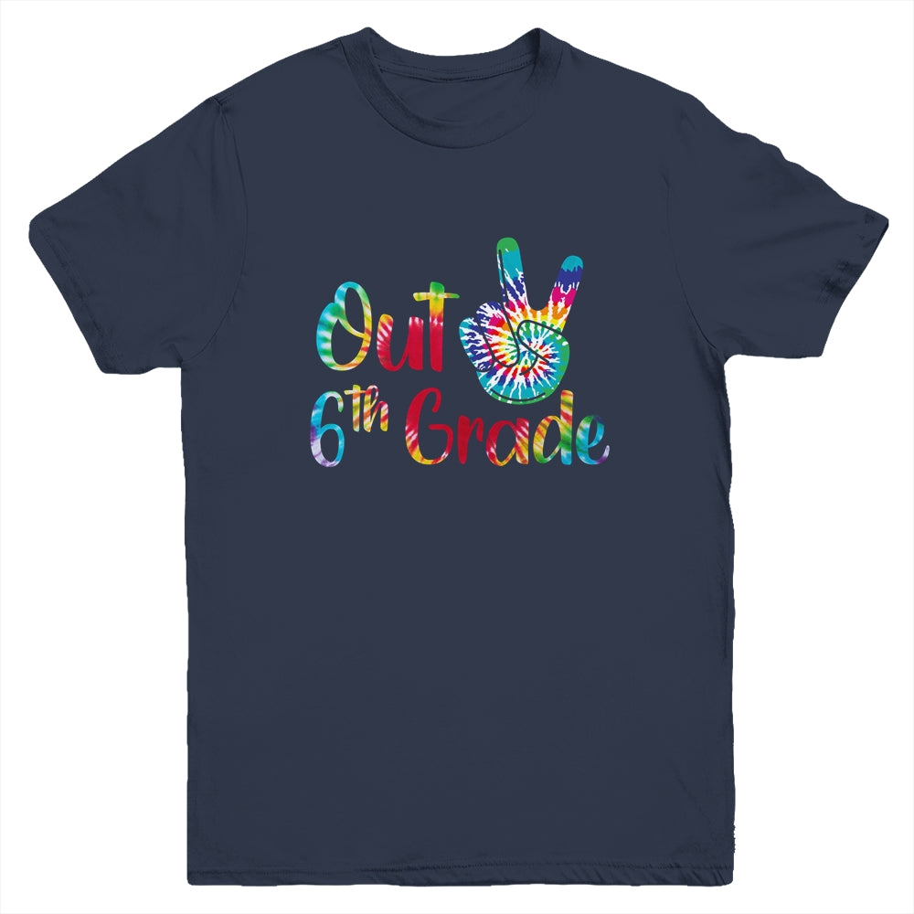 Peace Out 6th Grade Tie Dye Graduation Class Of 2021 Youth Shirt | siriusteestore