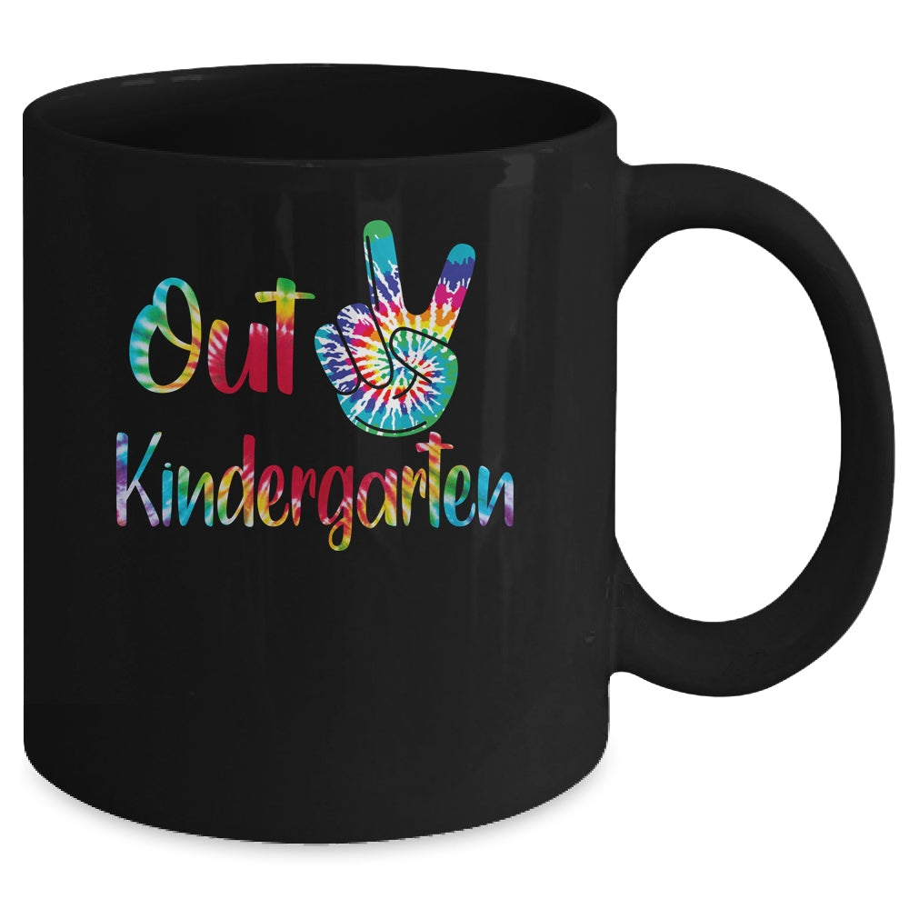 Peace Out Kindergarten Tie Dye Graduation Class Of 2021 Mug | siriusteestore