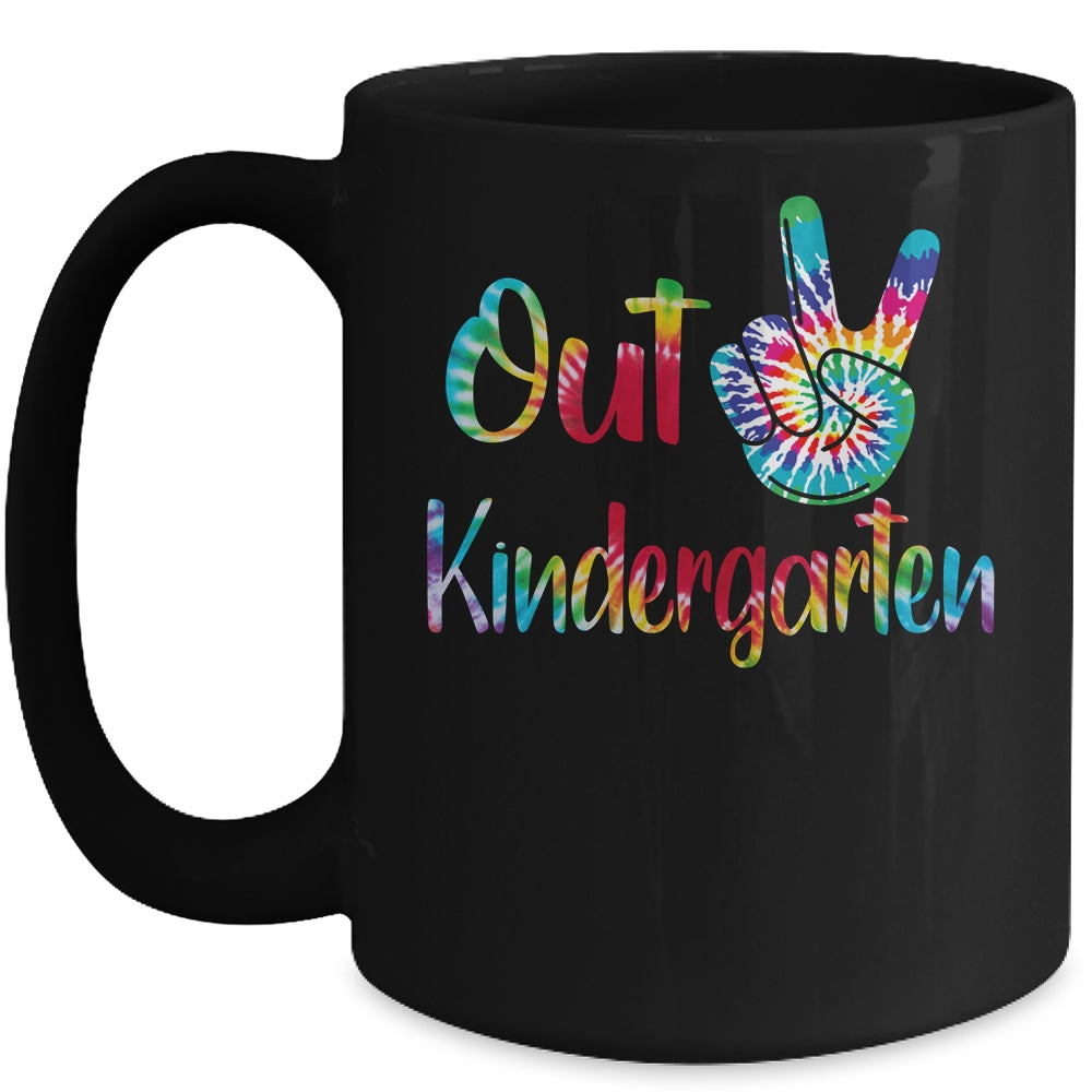 Peace Out Kindergarten Tie Dye Graduation Class Of 2021 Mug | siriusteestore