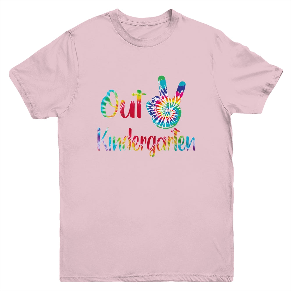 Peace Out Kindergarten Tie Dye Graduation Class Of 2021 Youth Shirt | siriusteestore