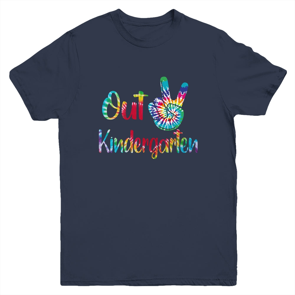 Peace Out Kindergarten Tie Dye Graduation Class Of 2021 Youth Shirt | siriusteestore