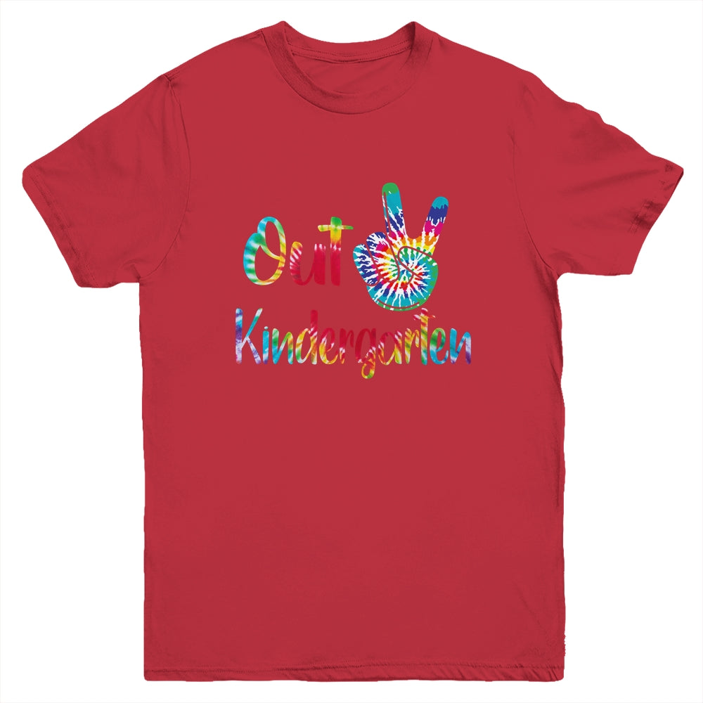 Peace Out Kindergarten Tie Dye Graduation Class Of 2021 Youth Shirt | siriusteestore