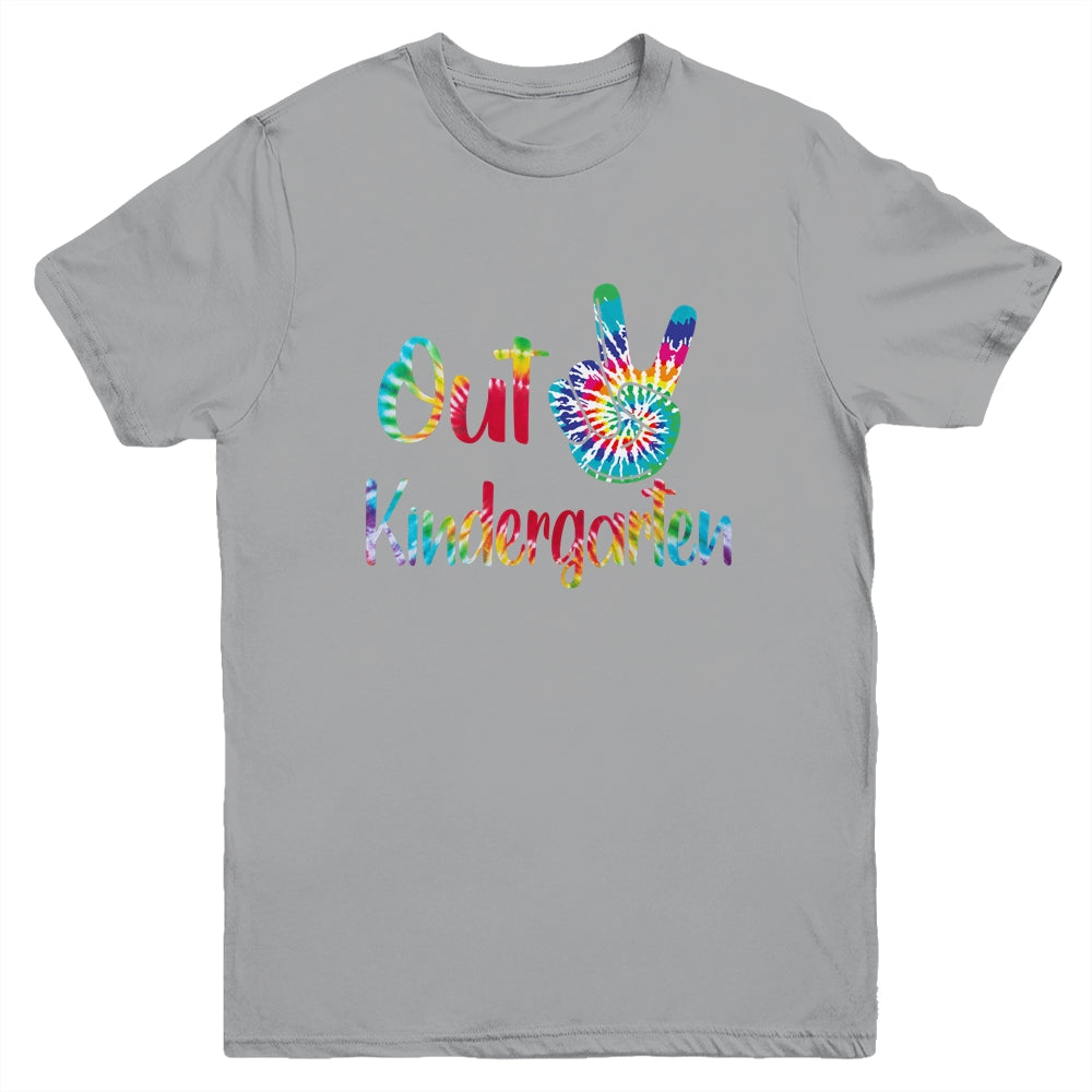 Peace Out Kindergarten Tie Dye Graduation Class Of 2021 Youth Shirt | siriusteestore