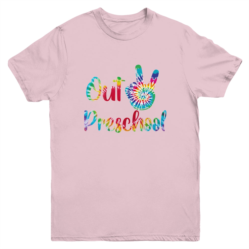 Peace Out Preschool Tie Dye Graduation Class Of 2021 Youth Shirt | siriusteestore