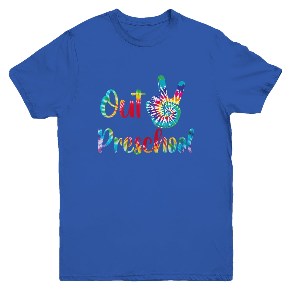 Peace Out Preschool Tie Dye Graduation Class Of 2021 Youth Shirt | siriusteestore