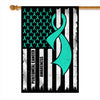 Peritoneal Cancer Awareness America Flag Teal Ribbon | siriusteestore