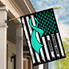 Peritoneal Cancer Awareness America Flag Teal Ribbon | siriusteestore