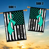 Peritoneal Cancer Awareness America Flag Teal Ribbon | siriusteestore