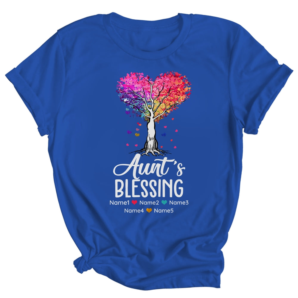 Personalized Aunt Is Blessed With Kids Name Colortree Custom Aunt For Women Mothers Day Birthday Christmas Shirt & Tank Top | siriusteestore