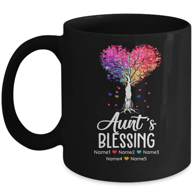 Personalized Aunt Is Blessed With Kids Name Colortree Custom Aunt For Women Mothers Day Birthday Christmas Mug | siriusteestore