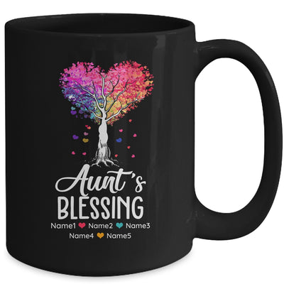 Personalized Aunt Is Blessed With Kids Name Colortree Custom Aunt For Women Mothers Day Birthday Christmas Mug | siriusteestore
