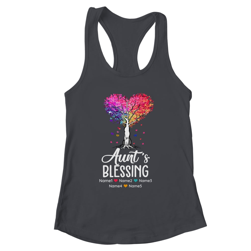 Personalized Aunt Is Blessed With Kids Name Colortree Custom Aunt For Women Mothers Day Birthday Christmas Shirt & Tank Top | siriusteestore