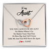 Interlocking Hearts Necklace | Personalized Aunt Necklace From Niece Nephew You Will Always Be My Aunt Birthday Mothers Day Christmas Customized Gift Box Message Card | siriusteestore