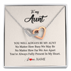 Interlocking Hearts Necklace | Personalized Aunt Necklace From Niece Nephew You're Always In My Heart Aunt Birthday Mothers Day Christmas Jewelry Pendant Customized Gift Box Message Card | siriusteestore