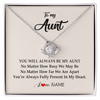 Love Knot Necklace | Personalized Aunt Necklace From Niece Nephew You're Always In My Heart Aunt Birthday Mothers Day Christmas Jewelry Pendant Customized Gift Box Message Card | siriusteestore