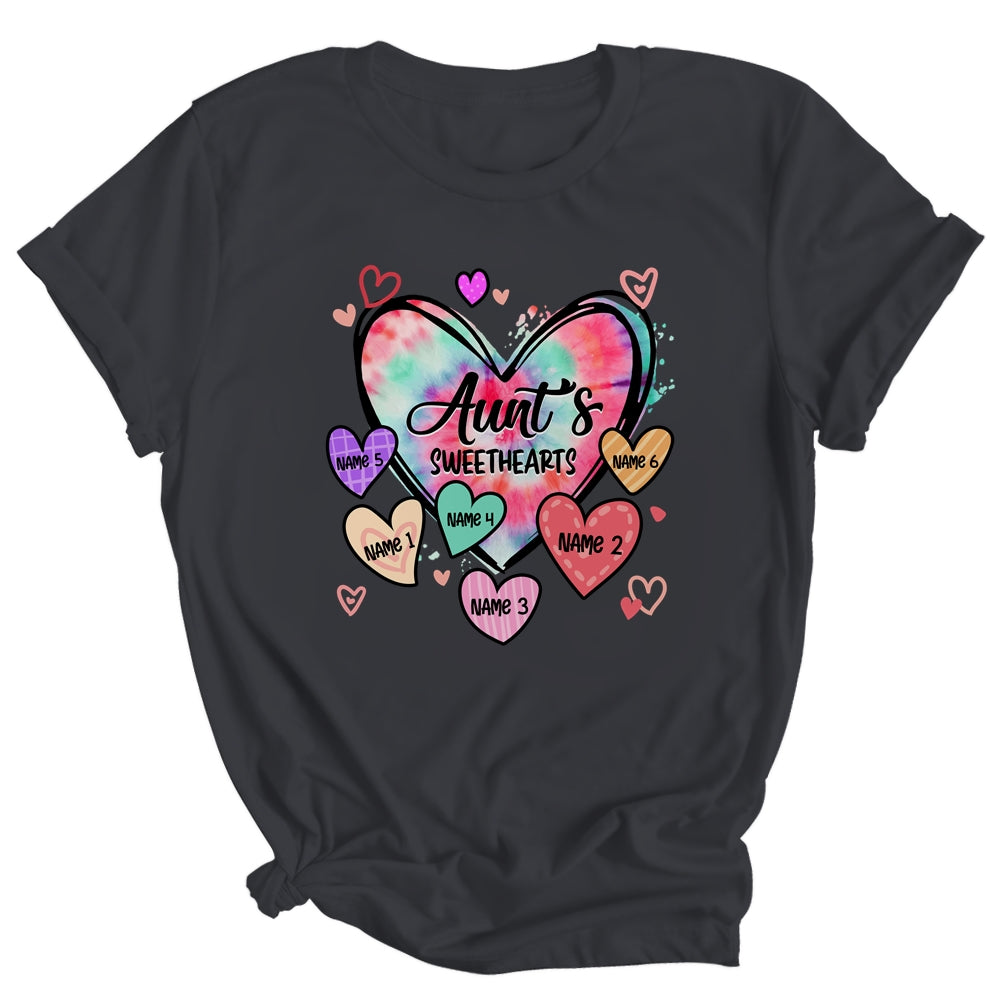 Personalized Aunt Sweethearts Custom With Kids Name Valentines Day Mothers Day Birthday Christmas Shirt & Tank Top | siriusteestore
