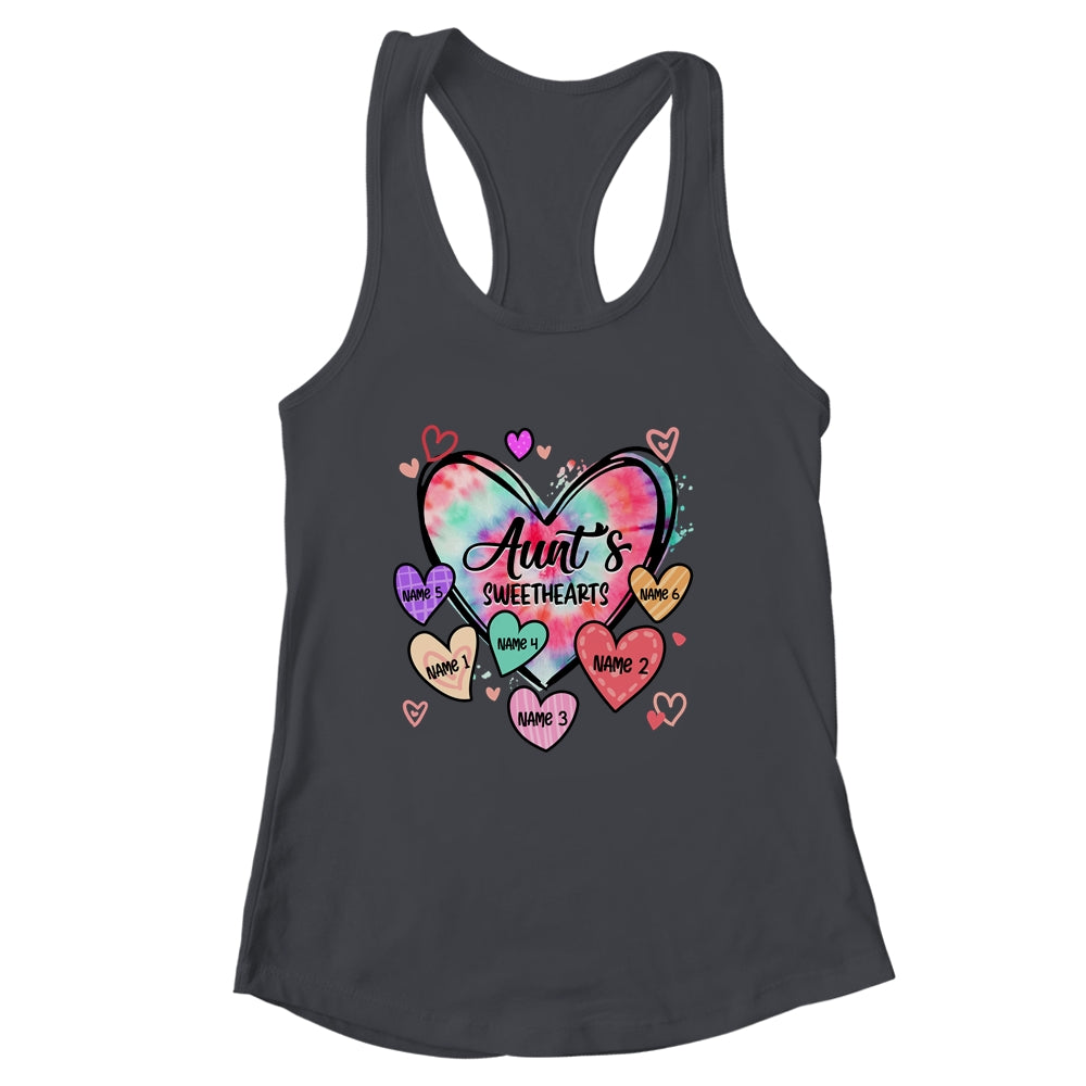 Personalized Aunt Sweethearts Custom With Kids Name Valentines Day Mothers Day Birthday Christmas Shirt & Tank Top | siriusteestore