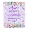 Personalized Auntie Blanket From Niece Nephew Floral Butterfly Love You Give Auntie Mothers Day Birthday Christmas Customized Bed Fleece Throw Blanket | siriusteestore