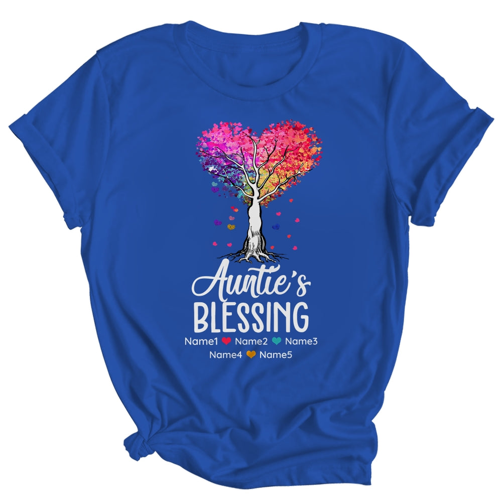 Personalized Auntie Is Blessed With Kids Name Colortree Custom Aunt For Women Mothers Day Birthday Christmas Shirt & Tank Top | siriusteestore