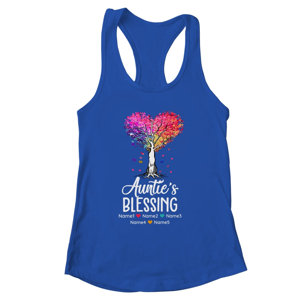 Personalized Auntie Is Blessed With Kids Name Colortree Custom Aunt For Women Mothers Day Birthday Christmas Shirt & Tank Top | siriusteestore
