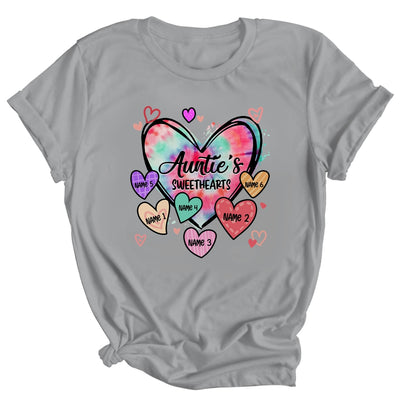 Personalized Auntie Sweethearts Custom With Kids Name Valentines Day Mothers Day Birthday Christmas Shirt & Tank Top | siriusteestore