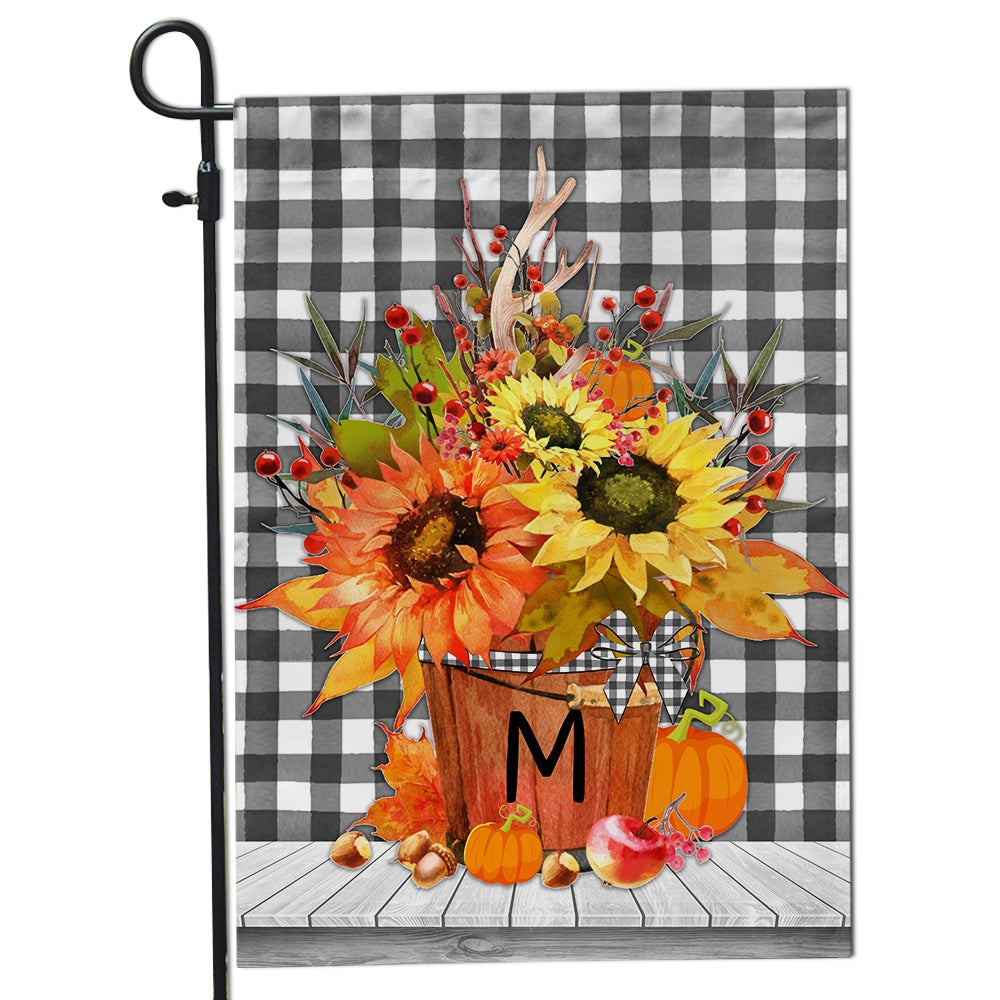 Personalized Autumn Arrangement Initial Letter Embroidered Monogram | siriusteestore