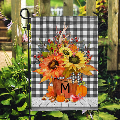 Personalized Autumn Arrangement Initial Letter Embroidered Monogram | siriusteestore