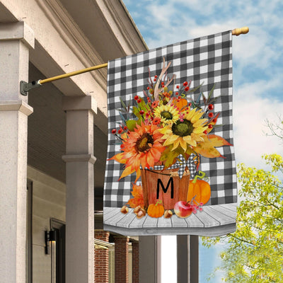 Personalized Autumn Arrangement Initial Letter Embroidered Monogram | siriusteestore