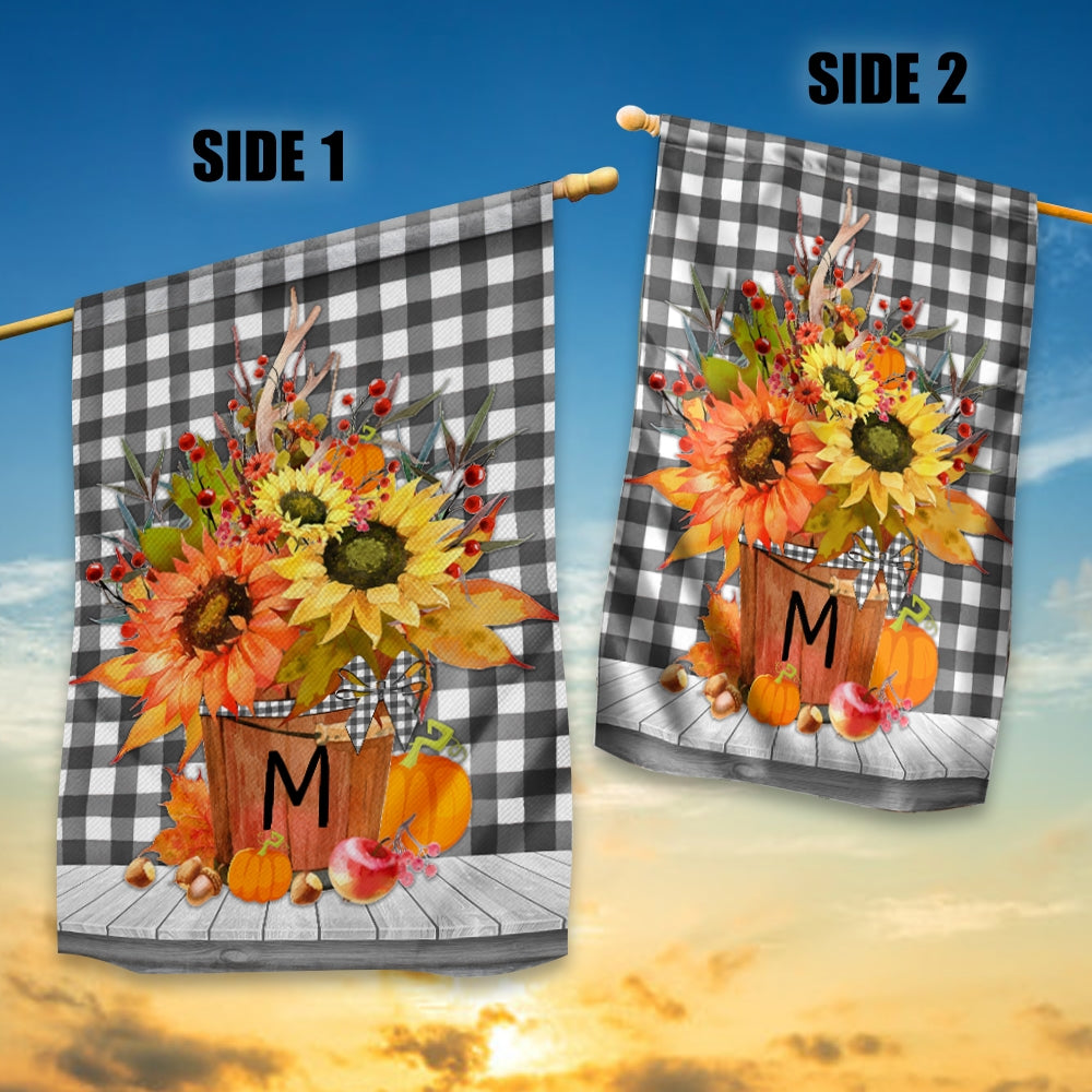 Personalized Autumn Arrangement Initial Letter Embroidered Monogram | siriusteestore