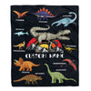 Personalized Baby Girl Blanket Cute Dinosaur Design for Kids Newborn Daughter Granddaughter Niece From Mom Aunt Birthday Christmas Customized Fleece Blanket | siriusteestore