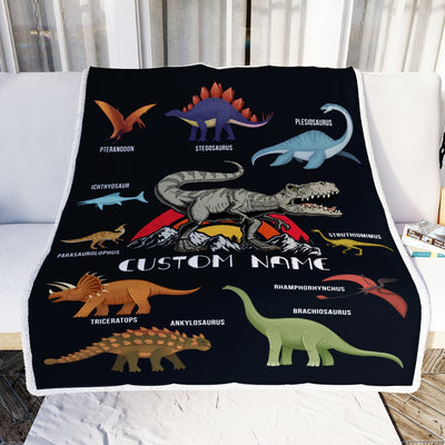 Personalized Baby Girl Blanket Cute Dinosaur Design for Kids Newborn Daughter Granddaughter Niece From Mom Aunt Birthday Christmas Customized Fleece Blanket | siriusteestore