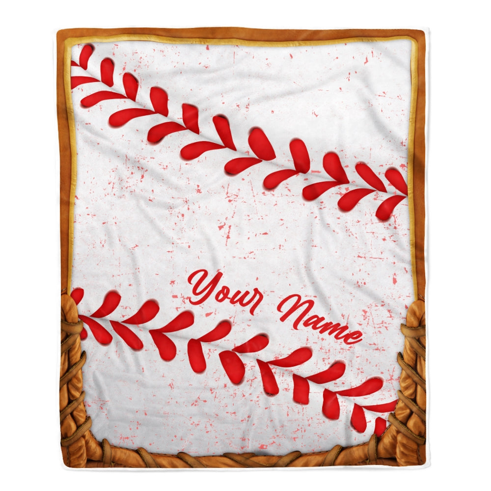 Personalized Baseball Blanket Printed 3D Sport Lover Son Kids Men Women Birthday Customized Fleece Blanket | siriusteestore