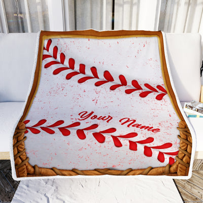 Personalized Baseball Blanket Printed 3D Sport Lover Son Kids Men Women Birthday Customized Fleece Blanket | siriusteestore