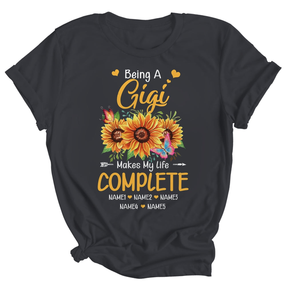 Personalized Being A Gigi Makes My Life Complete Custom Grandkids Name Mothers Day Birthday Christmas Shirt & Tank Top | siriusteestore