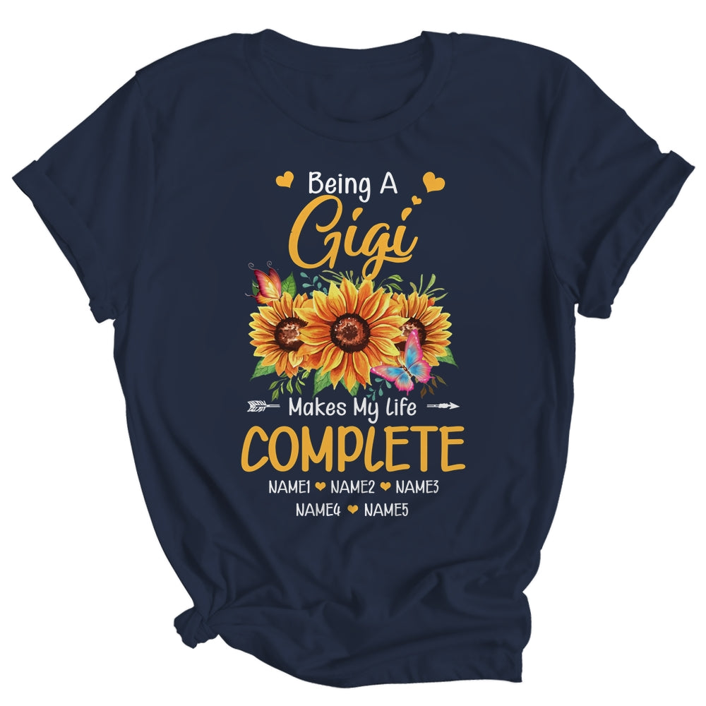 Personalized Being A Gigi Makes My Life Complete Custom Grandkids Name Mothers Day Birthday Christmas Shirt & Tank Top | siriusteestore
