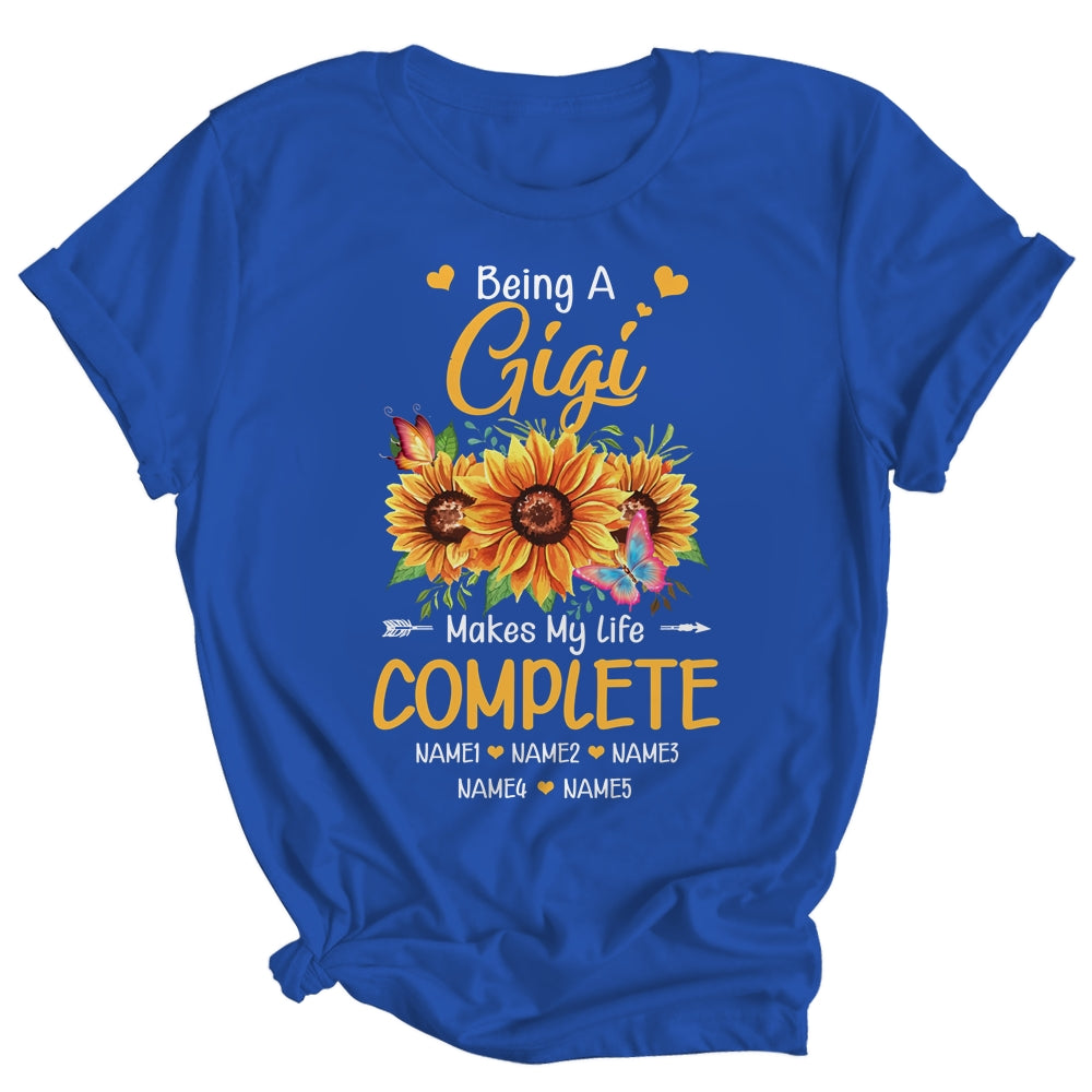 Personalized Being A Gigi Makes My Life Complete Custom Grandkids Name Mothers Day Birthday Christmas Shirt & Tank Top | siriusteestore