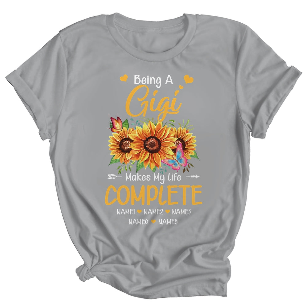 Personalized Being A Gigi Makes My Life Complete Custom Grandkids Name Mothers Day Birthday Christmas Shirt & Tank Top | siriusteestore