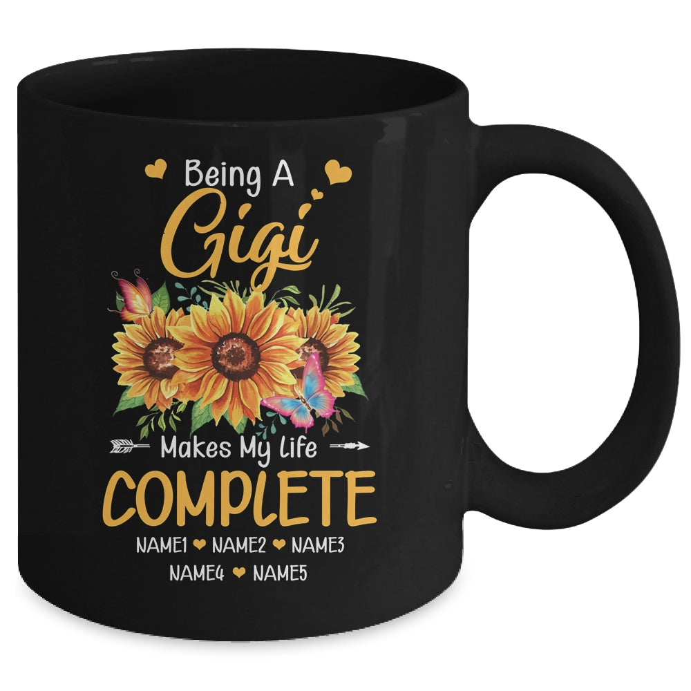 Personalized Being A Gigi Makes My Life Complete Custom Grandkids Name Mothers Day Birthday Christmas Mug | siriusteestore