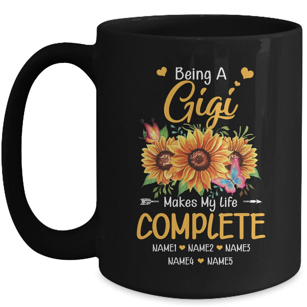 Personalized Being A Gigi Makes My Life Complete Custom Grandkids Name Mothers Day Birthday Christmas Mug | siriusteestore