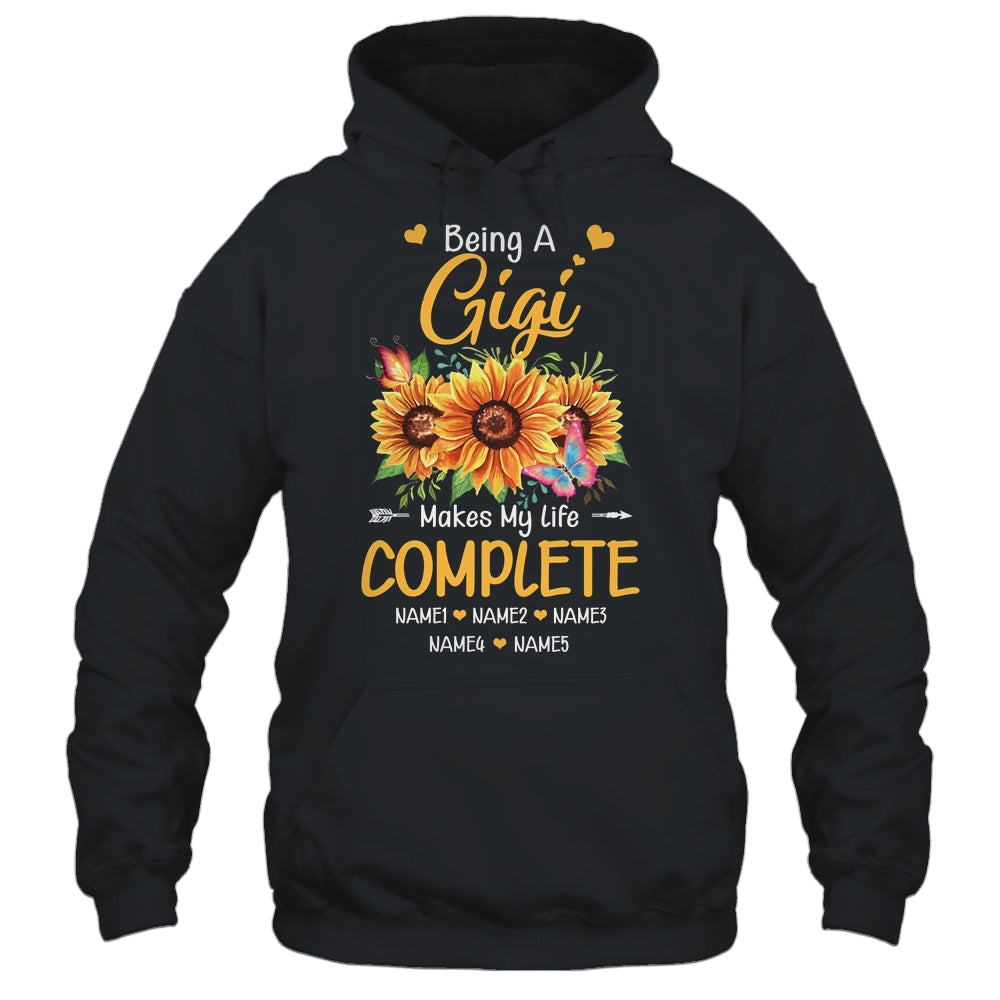 Personalized Being A Gigi Makes My Life Complete Custom Grandkids Name Mothers Day Birthday Christmas Shirt & Tank Top | siriusteestore